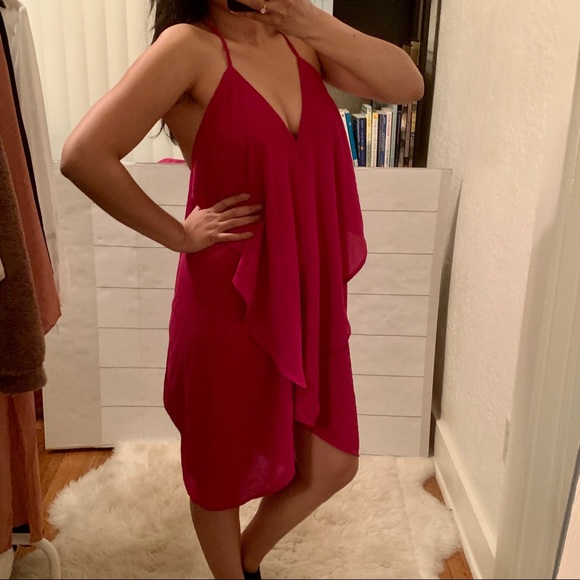 NWT Poetry Fuchsia Pink Drape Flowy Dress - Picture 4 of 7